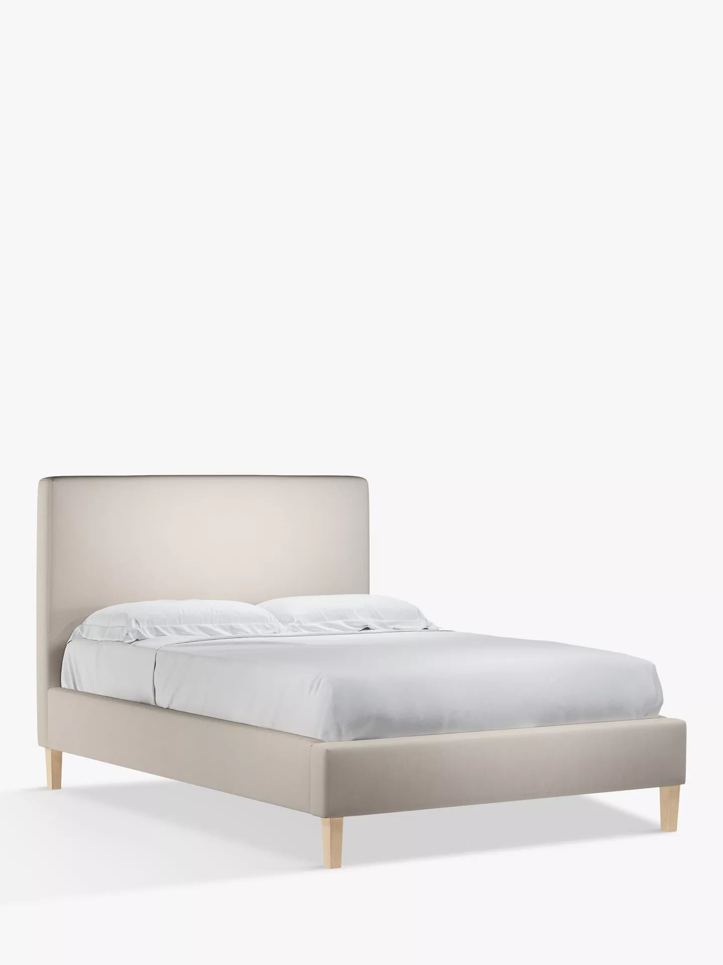 John Lewis Emily Upholstered Bed Frame, Double, Cotton Effect Beige