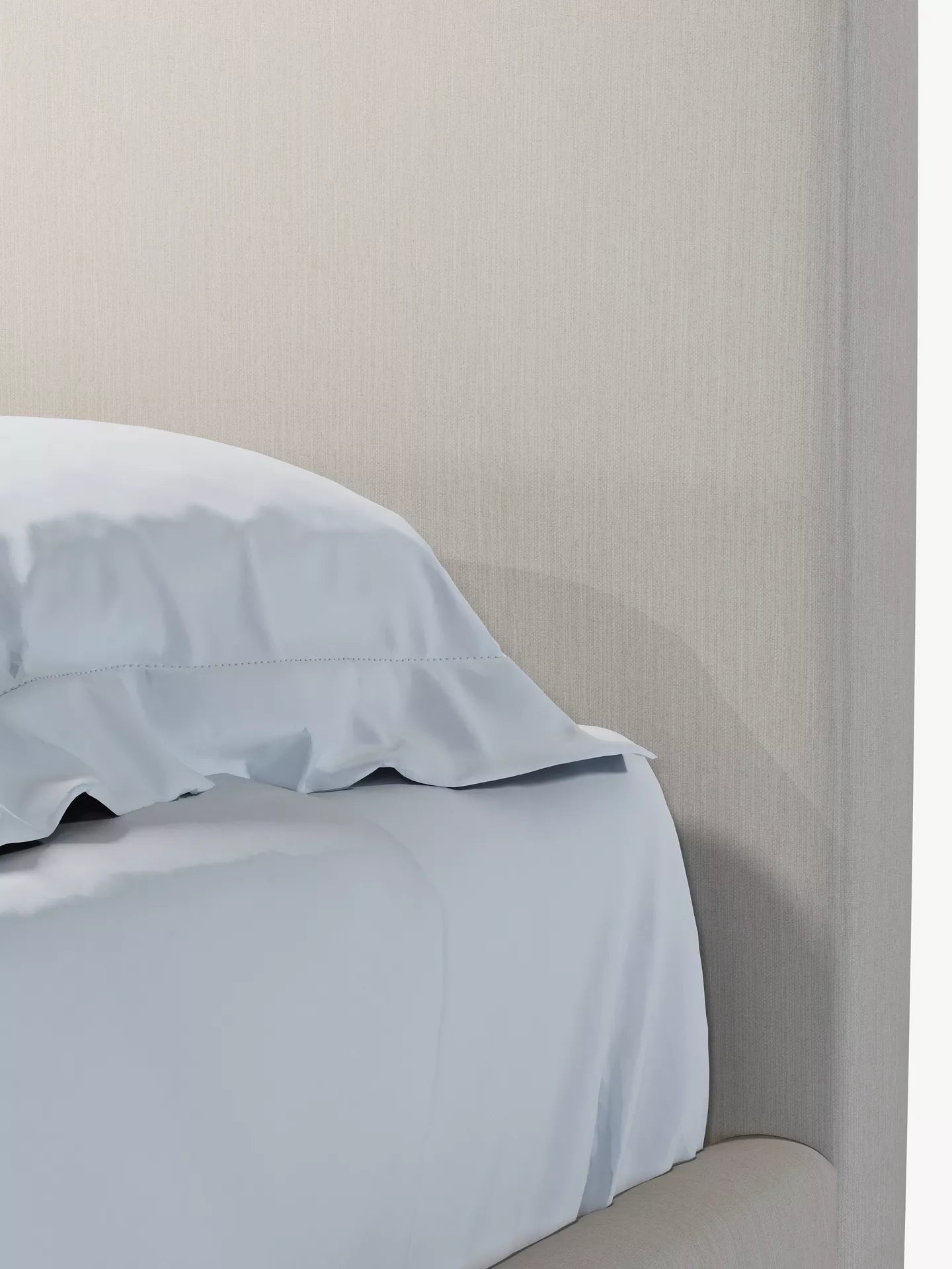 John Lewis Emily Upholstered Bed Frame, Double, Cotton Effect Beige