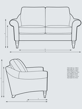 John Lewis Camber Small 2 Seater Sofa Blue Linen