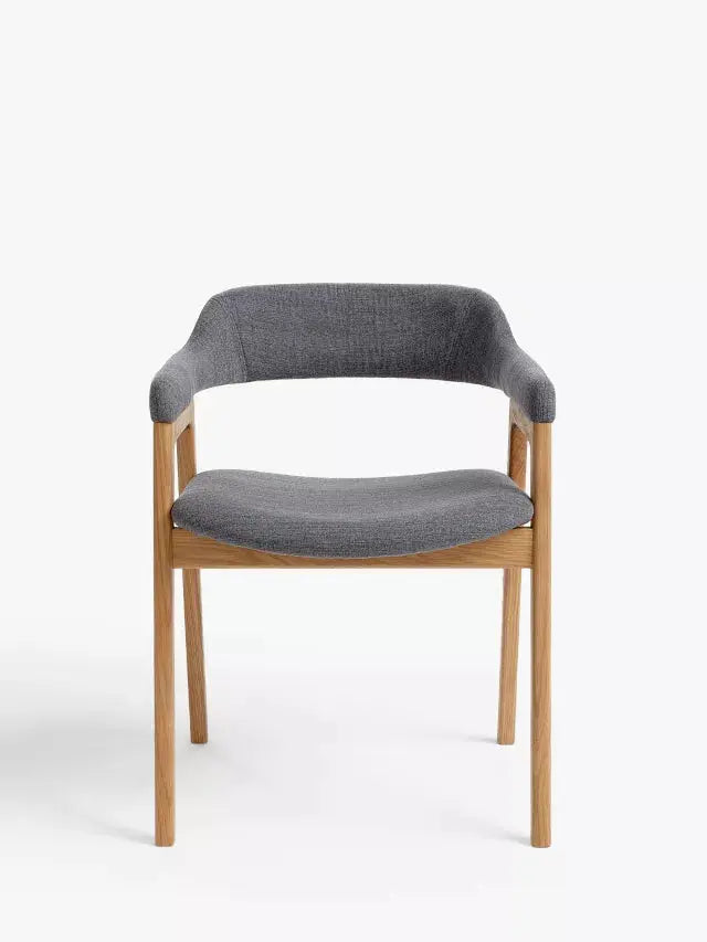 John Lewis Santino Dining Armchair, White Oil, Grey/Oak