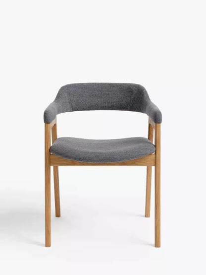 John Lewis Santino Dining Armchair, White Oil, Grey/Oak