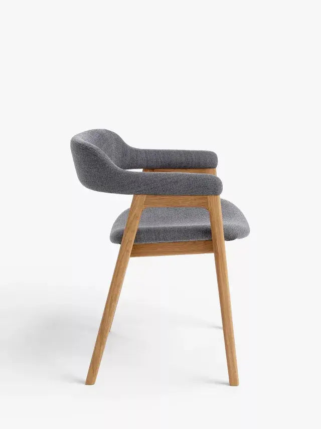 John Lewis Santino Dining Armchair, White Oil, Grey/Oak