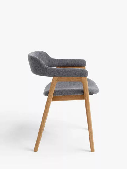 John Lewis Santino Dining Armchair, White Oil, Grey/Oak