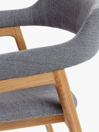 John Lewis Santino Dining Armchair, White Oil, Grey/Oak