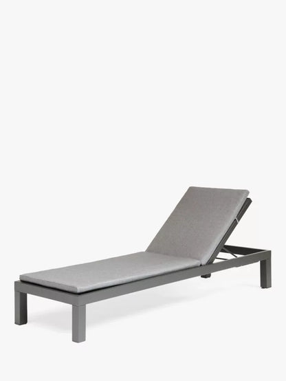 John Lewis KETTLER Elba Garden Cushioned Sun Lounger, Charcoal