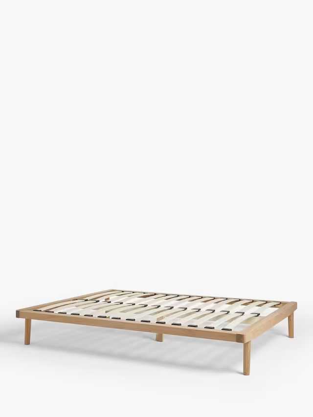 John Lewis Bow Platform Bed Frame, Double, Oak/Natural
