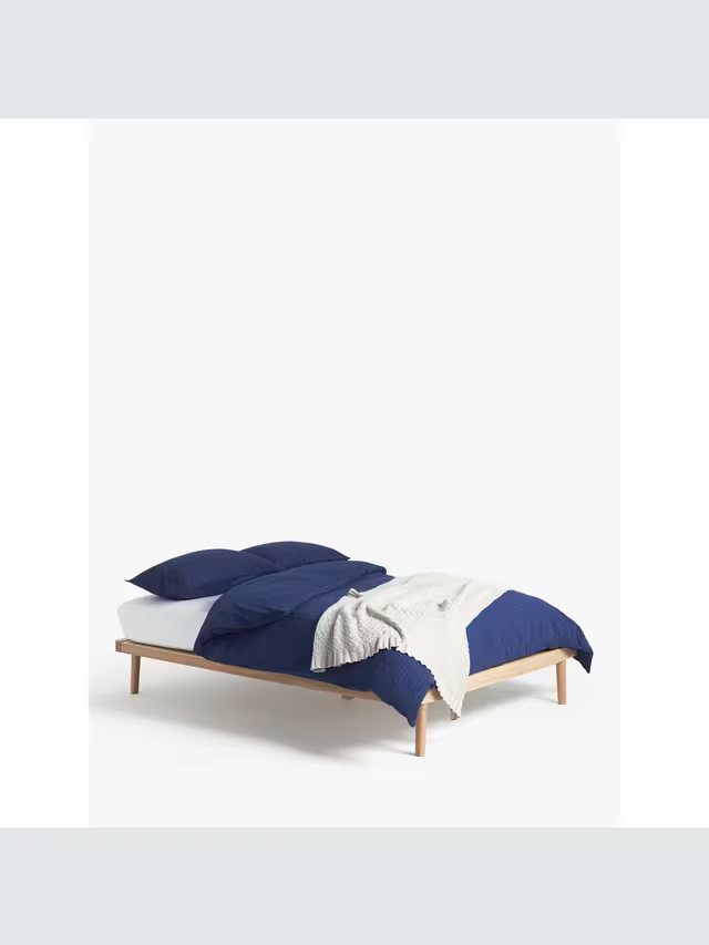 John Lewis Bow Platform Bed Frame, Double, Oak/Natural