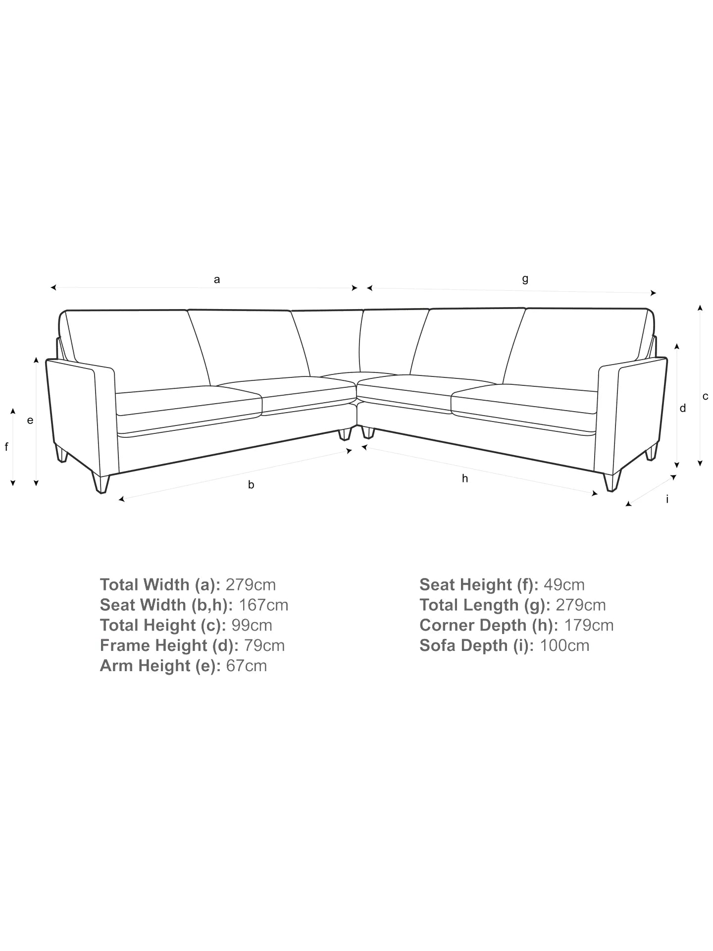 John Lewis Bailey High Back 5+ Seater Corner Sofa