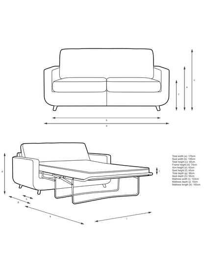 John Lewis Barbican Medium 2 Seater Sofa Bed, Light Leg,  Chenille Seagrass Easy Clean