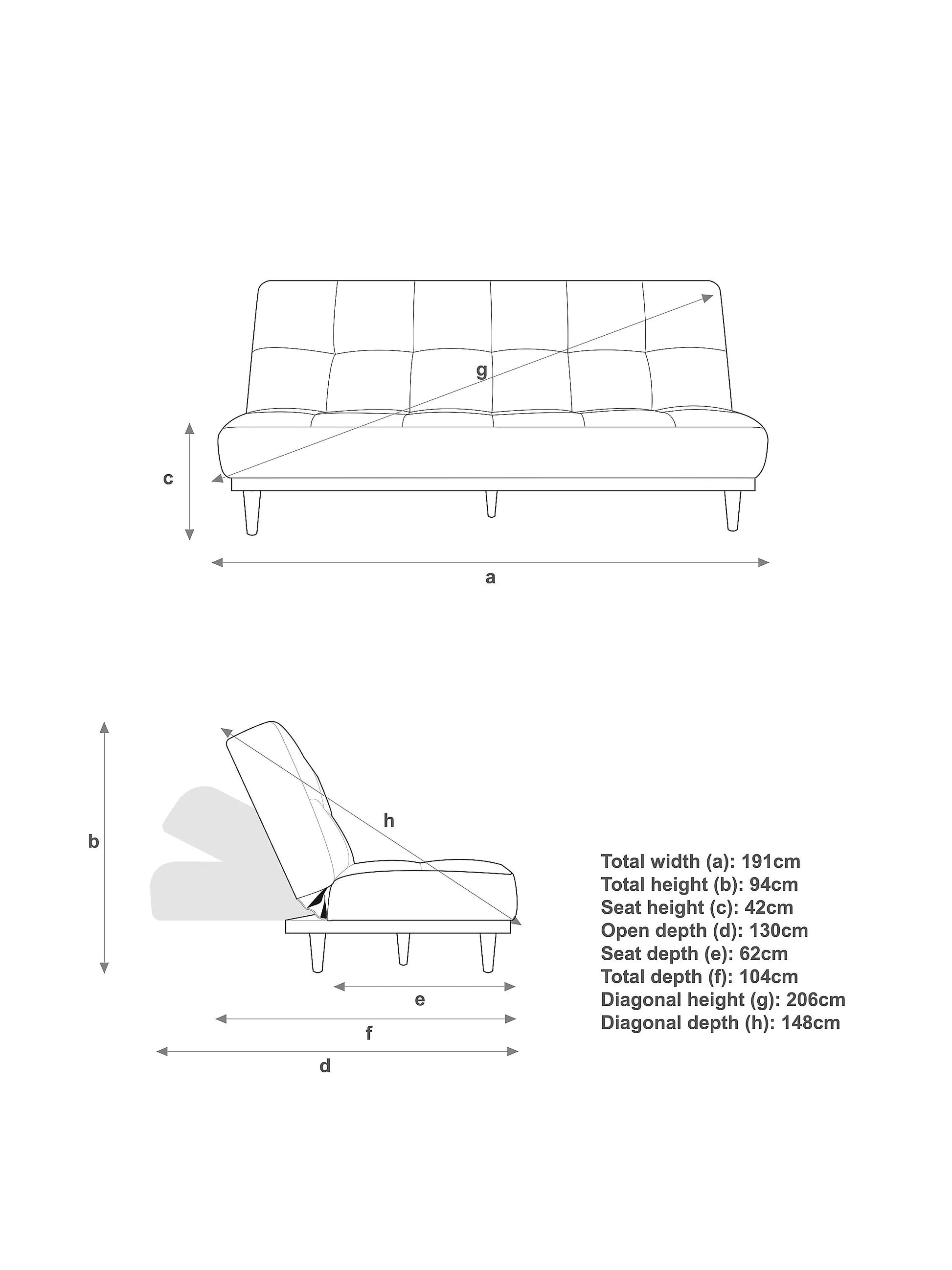 John Lewis Linear Medium 2 Seater Sofa Bed, Light Leg Cambridge Smoke