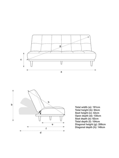 John Lewis Linear Medium 2 Seater Sofa Bed Relaxed Linen Nettle