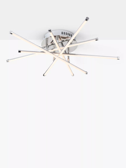 John Lewis Nest LED Semi Flush Ceiling Light, Chrome