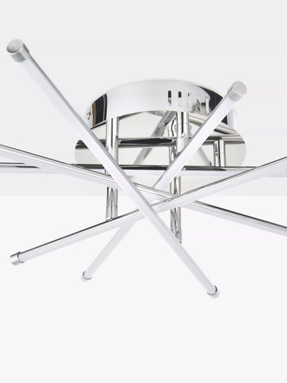 John Lewis Nest LED Semi Flush Ceiling Light, Chrome
