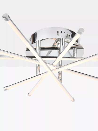 John Lewis Nest LED Semi Flush Ceiling Light, Chrome