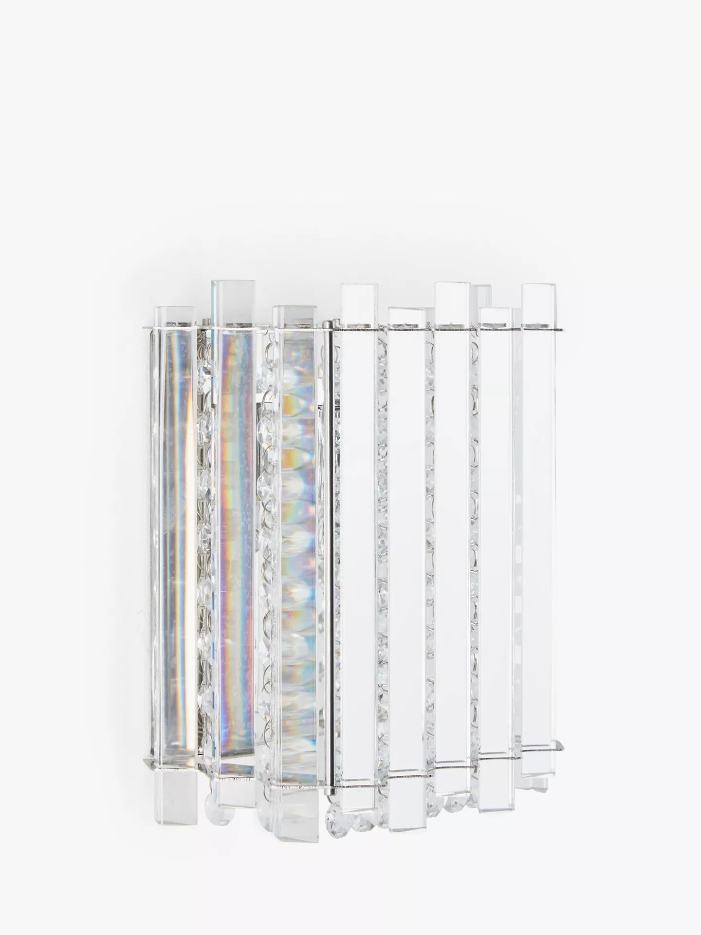 John Lewis Dazzle Crystal Mirrored Wall Light, Clear