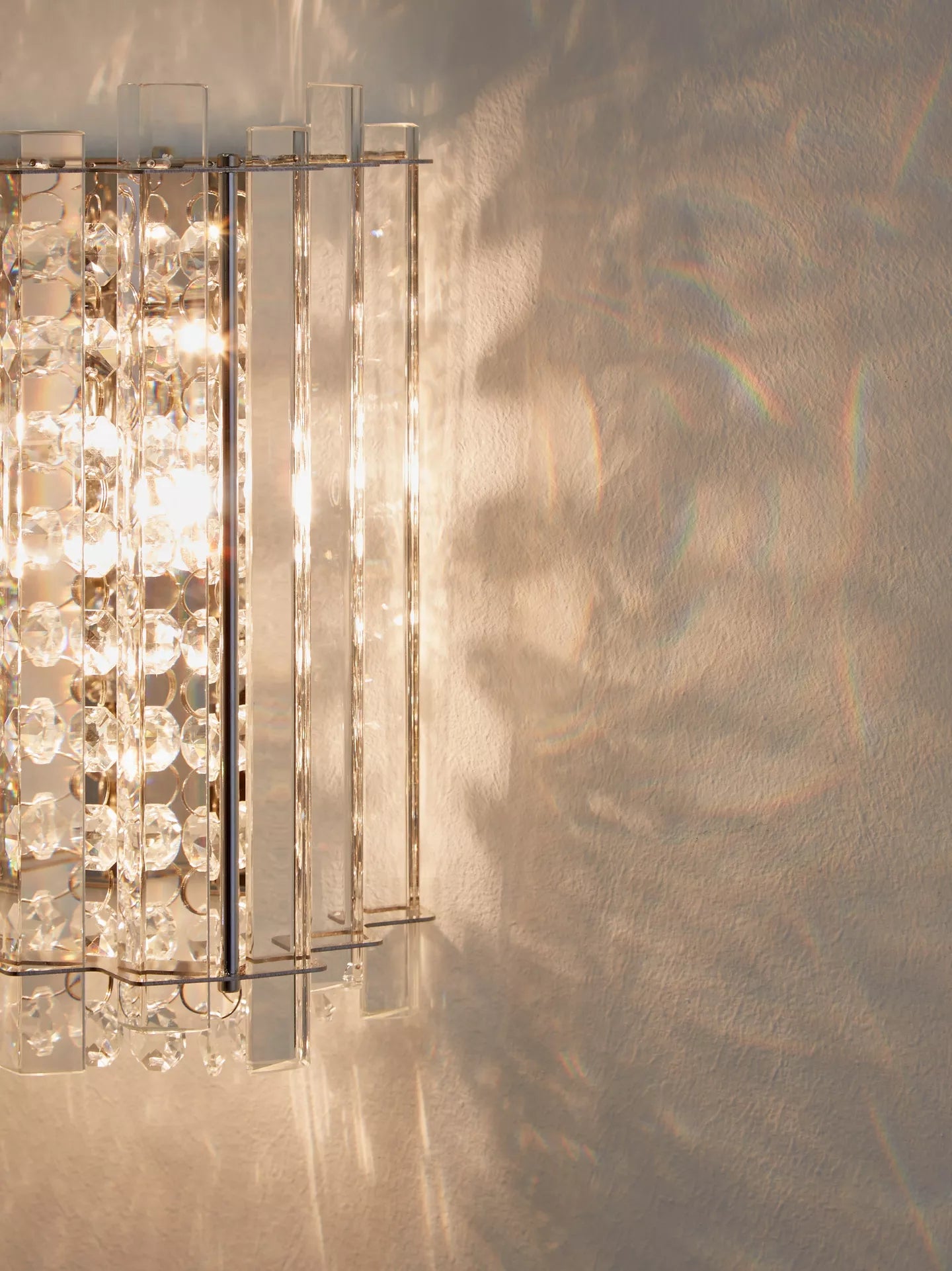 John Lewis Dazzle Crystal Mirrored Wall Light, Clear