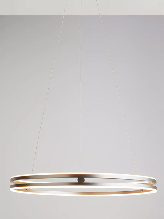 John Lewis No.209 LED Double Hoop Dimmable Ceiling Light - Matt Nickel