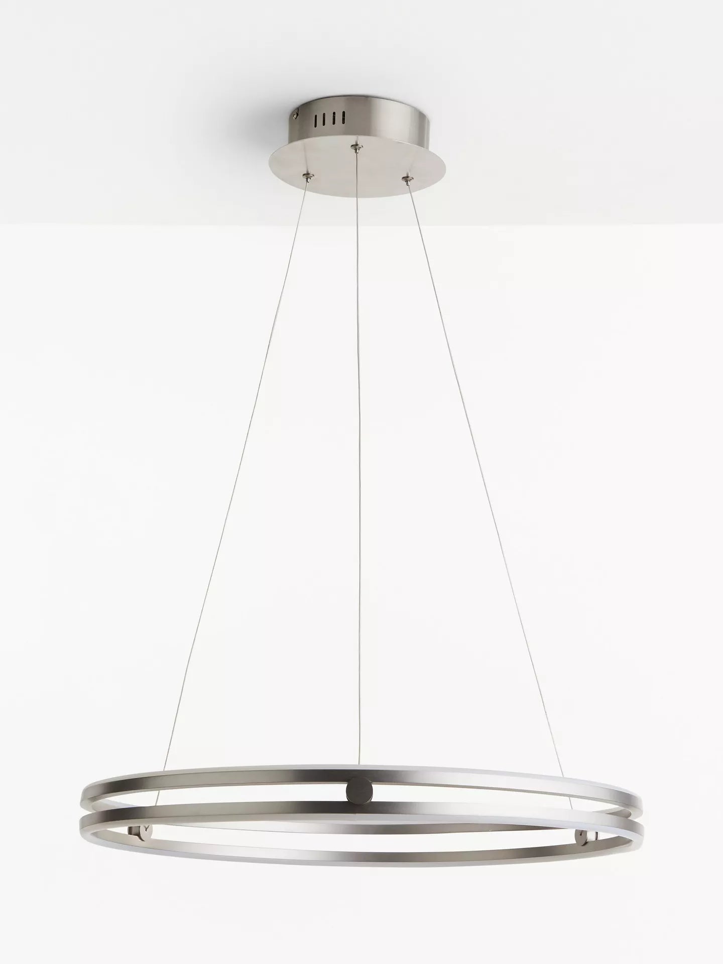 John Lewis No.209 LED Double Hoop Dimmable Ceiling Light - Matt Nickel