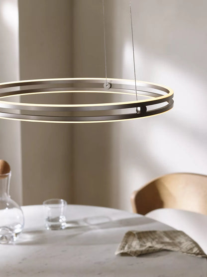 John Lewis No.209 LED Double Hoop Dimmable Ceiling Light - Matt Nickel