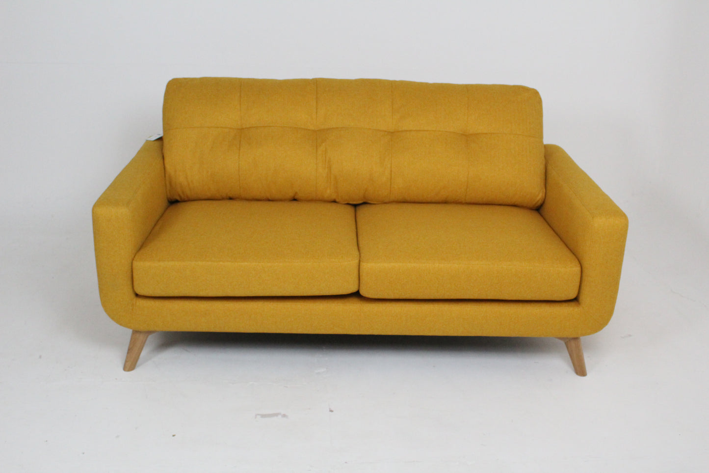 John Lewis Barbican Medium 2 Seater Sofa, Light Leg in Tweed Mustard