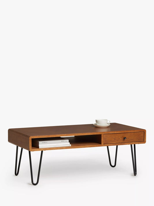 John Lewis Hairpin Coffee Table, Dark Oak