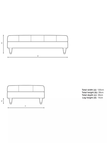 John Lewis Chester Footstool Brushed Tweed Green