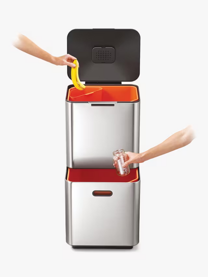 Joseph Joseph Intelligent Waste Totem Max Bin, 60L, Stainless Steel