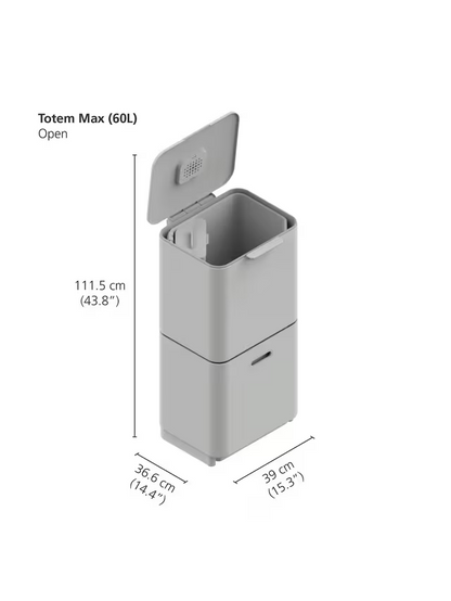 Joseph Joseph Intelligent Waste Totem Max Bin, 60L, Stainless Steel