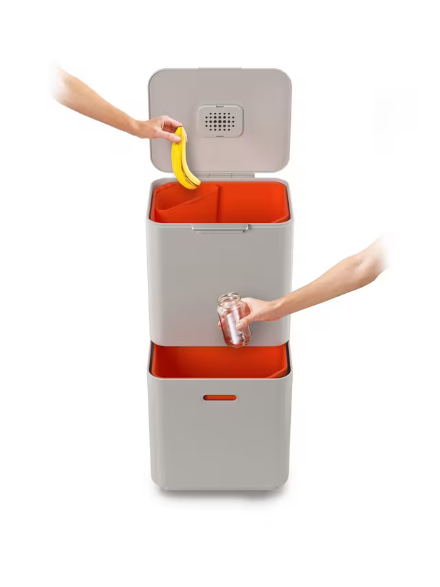 Joseph Joseph Intelligent Waste Totem Compact Bin, 60L, Stone