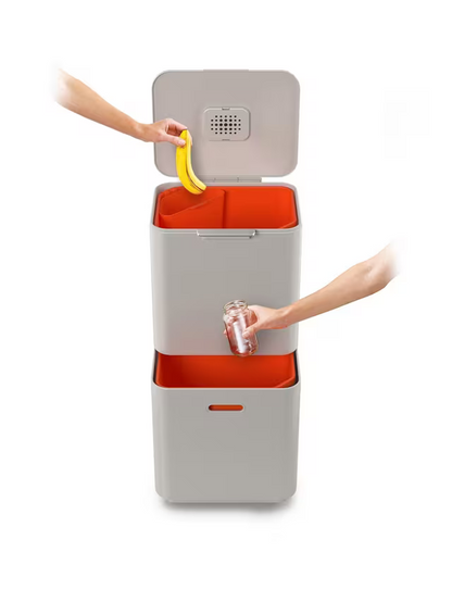 Joseph Joseph Intelligent Waste Totem Compact Bin, 60L, Stone