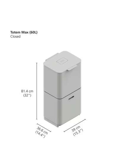 Joseph Joseph Intelligent Waste Totem Compact Bin, 60L, Stone