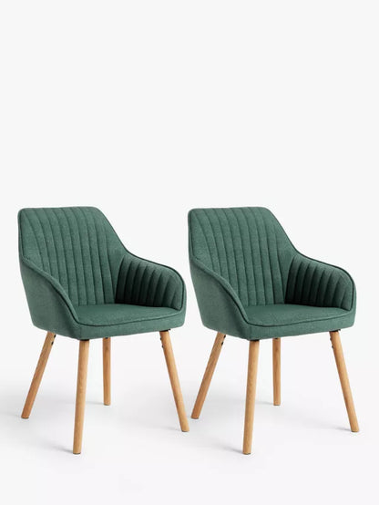 John Lewis Toronto Dining Armchairs, Set of 2, Moss