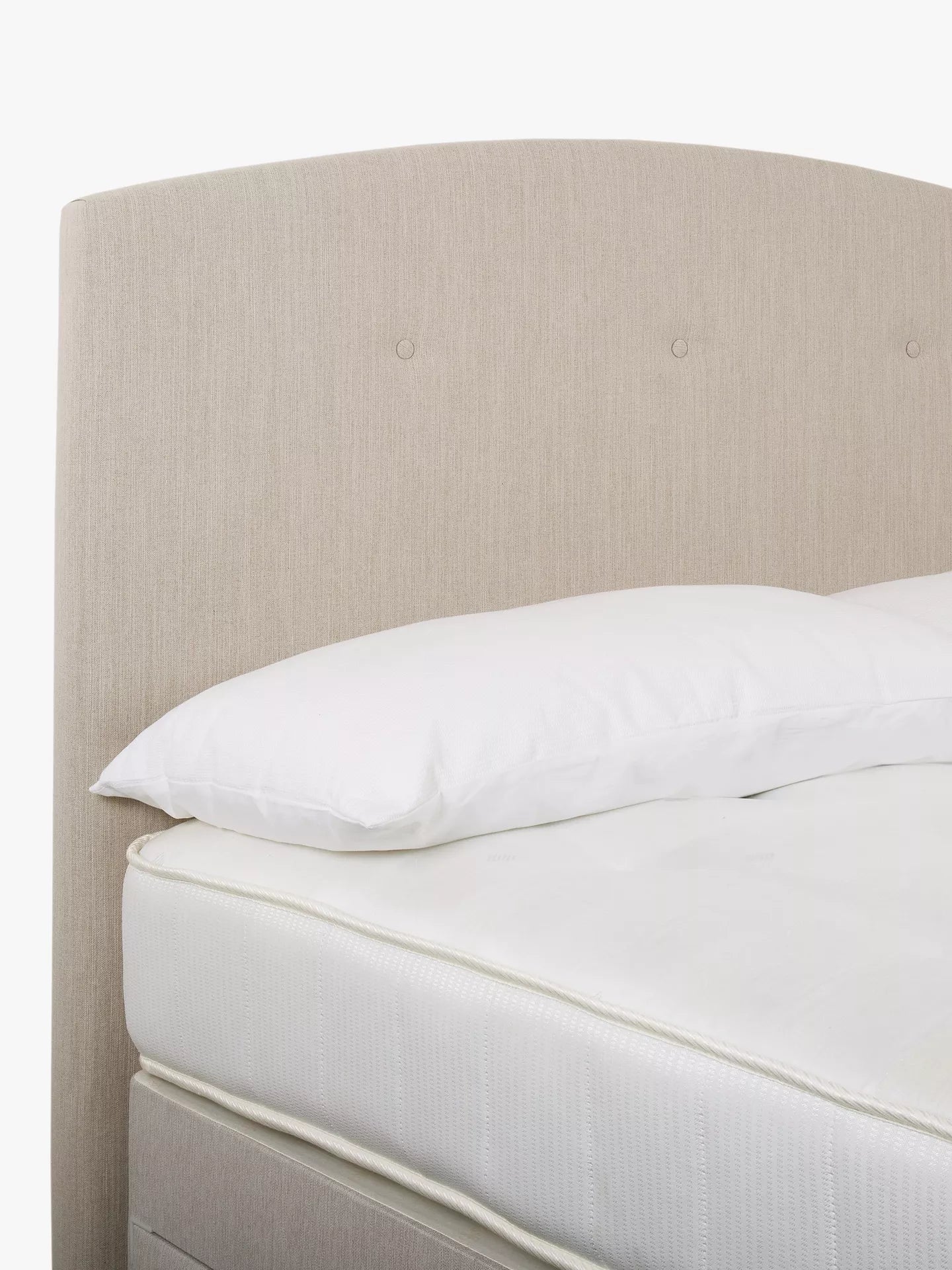John Lewis Grace Full Depth Upholstered Headboard, Super King Size, Cotton Effect Beige
