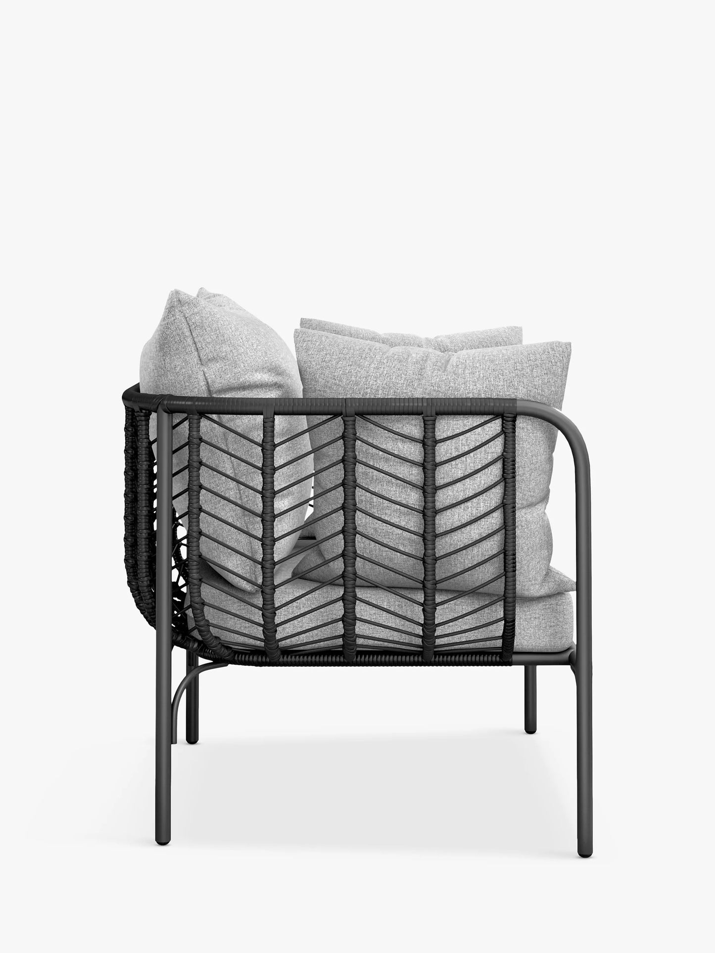 John Lewis Chevron Garden Lounging Chair, Black/Grey