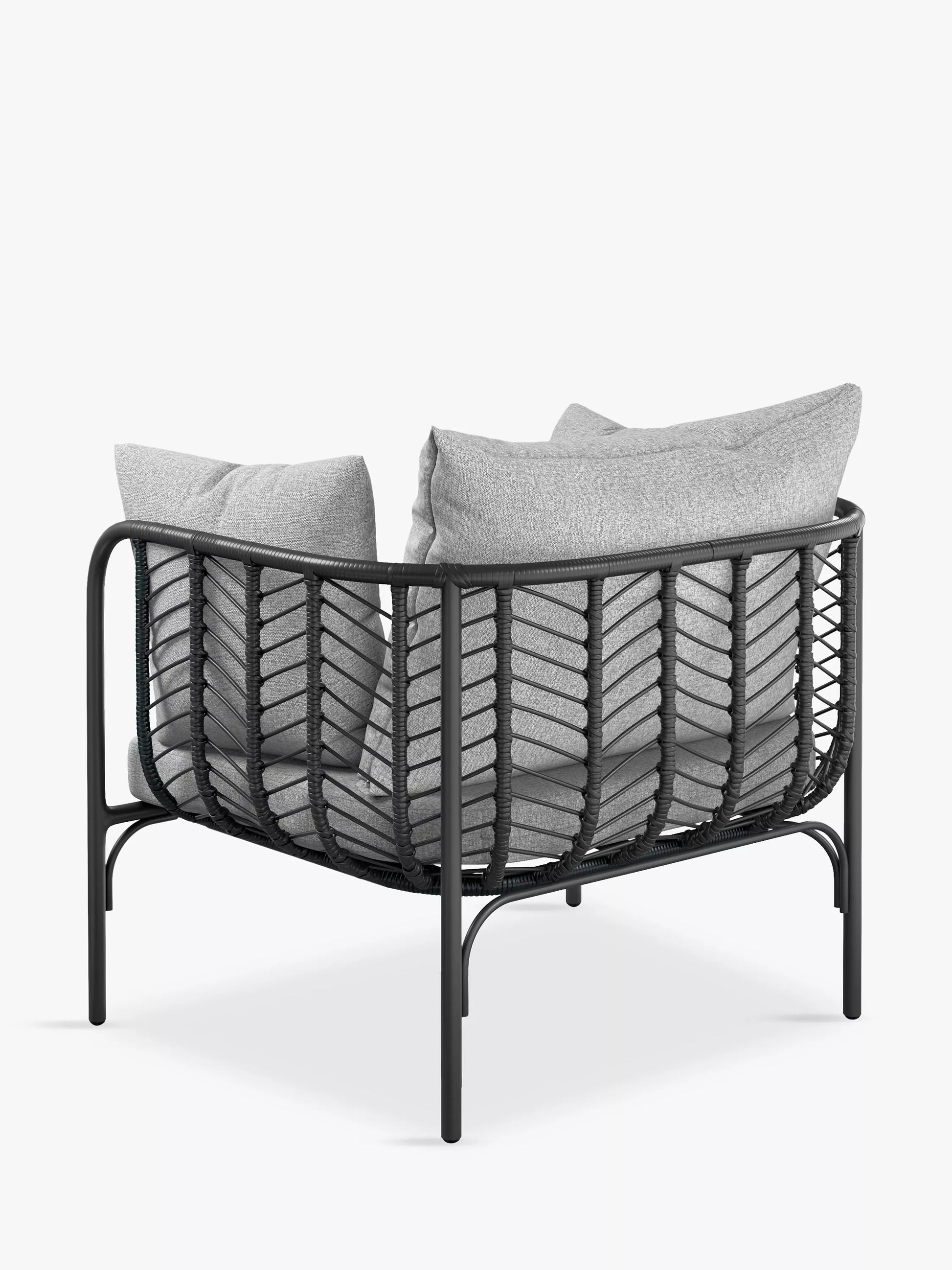 John Lewis Chevron Garden Lounging Chair, Black/Grey