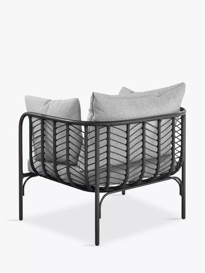 John Lewis Chevron Garden Lounging Chair, Black/Grey