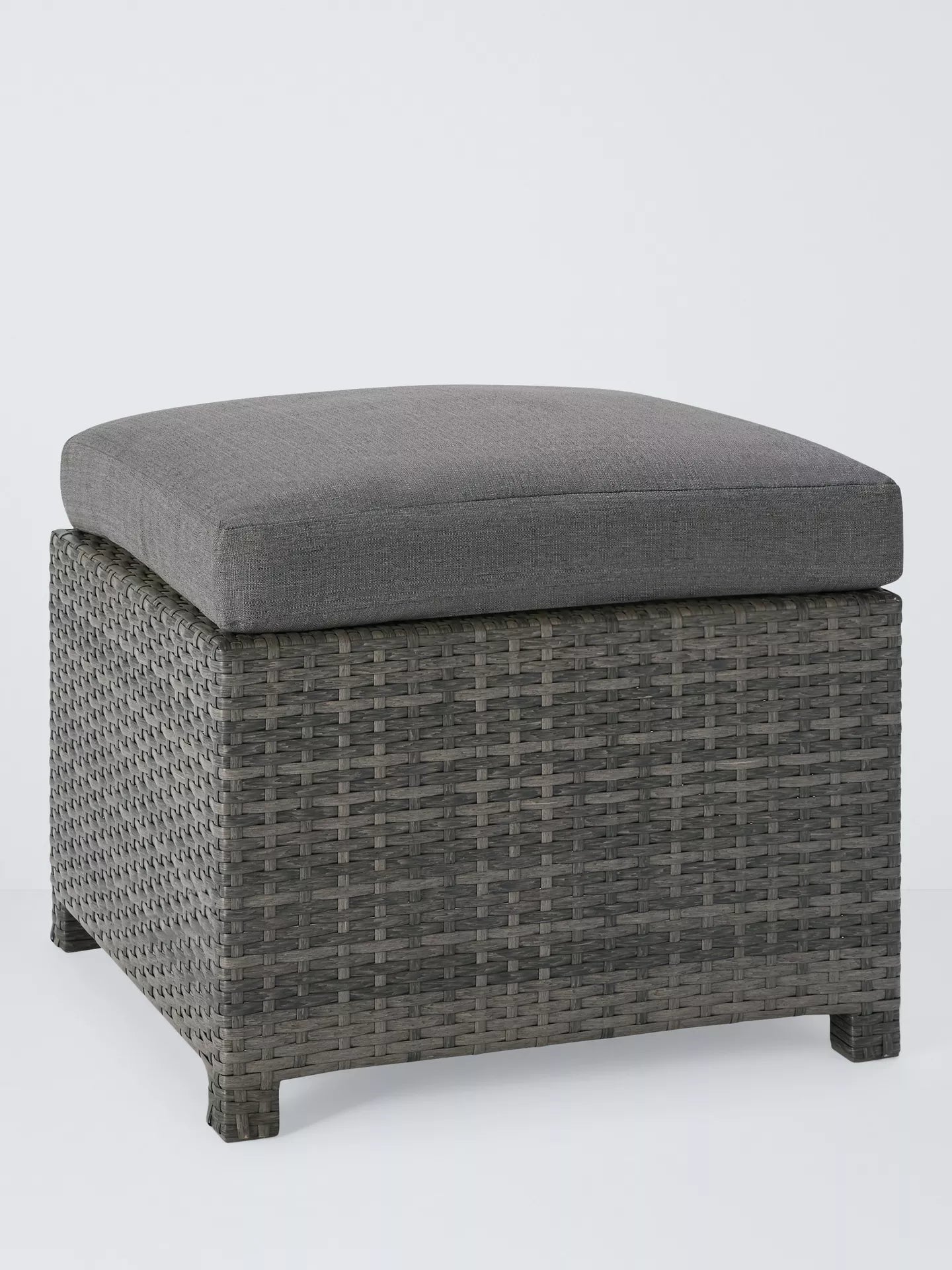 John Lewis Alora Cube 6-Seater Garden Dining Table, Sofas & Stools Set, Brown/Grey