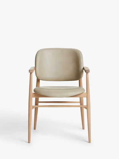 John Lewis Frame Leather Office Dining Chair Natural Oak