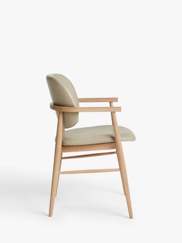 John Lewis Frame Leather Office Dining Chair Natural Oak
