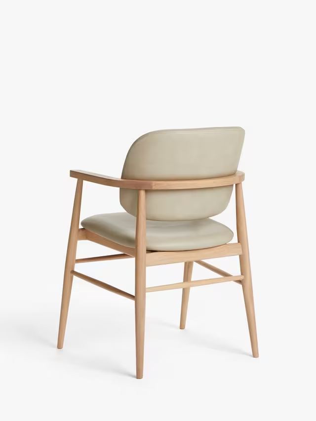 John Lewis Frame Leather Office Dining Chair Natural Oak