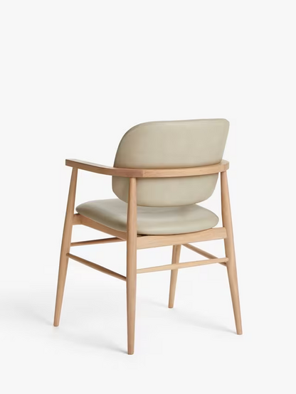 John Lewis Frame Leather Office Dining Chair Natural Oak
