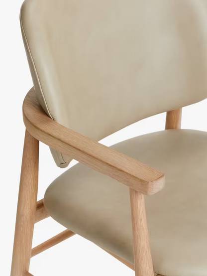 John Lewis Frame Leather Office Dining Chair Natural Oak