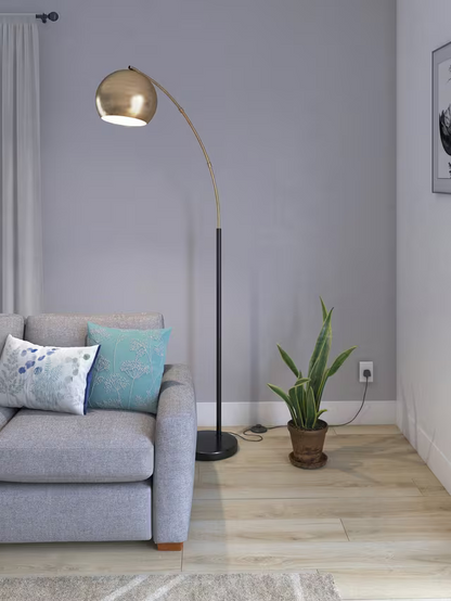 John Lewis Hector Floor Lamp, Antique Brass/Black