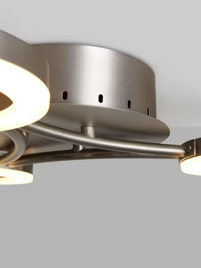 John Lewis Boyd LED 3 Arm Semi Flush Ceiling Light, Matt Nickel