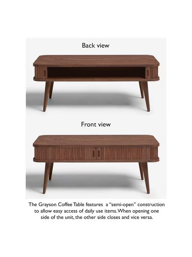 John Lewis Grayson Storage Coffee Table in Dark