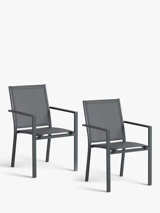 John Lewis Miami Garden Dining Chair, Set of 2, Grey 