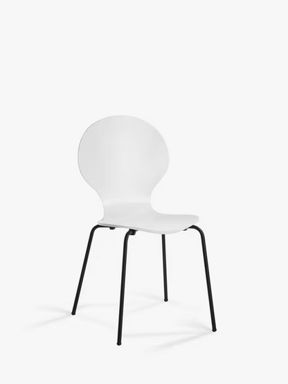 John Lewis Crescent Dining Chairs, White, Set of 4