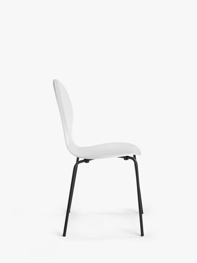 John Lewis Crescent Dining Chairs, White, Set of 4