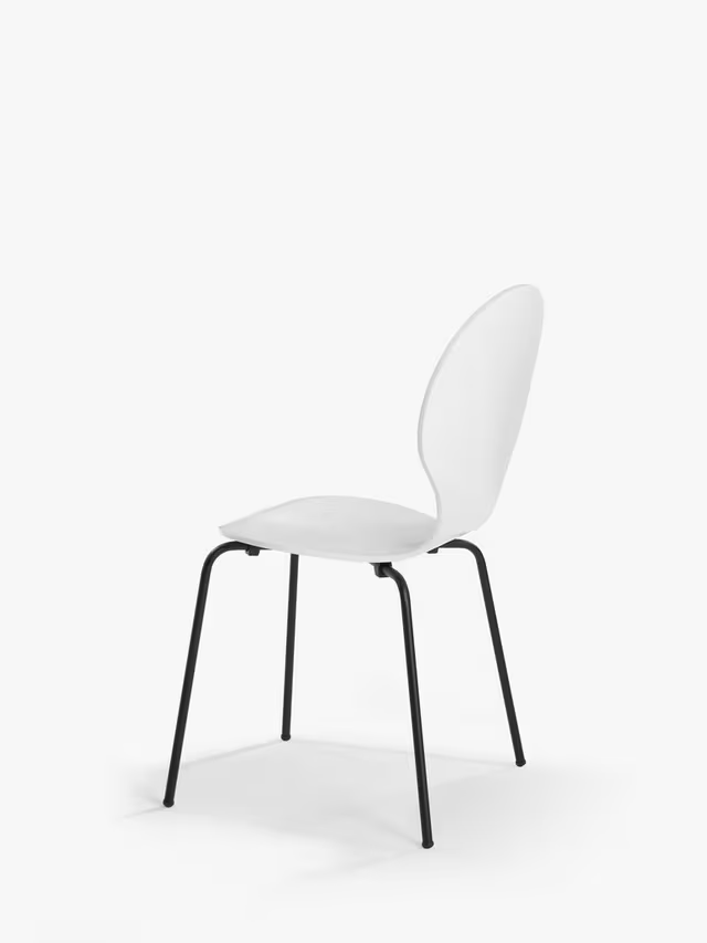 John Lewis Crescent Dining Chairs, White, Set of 4