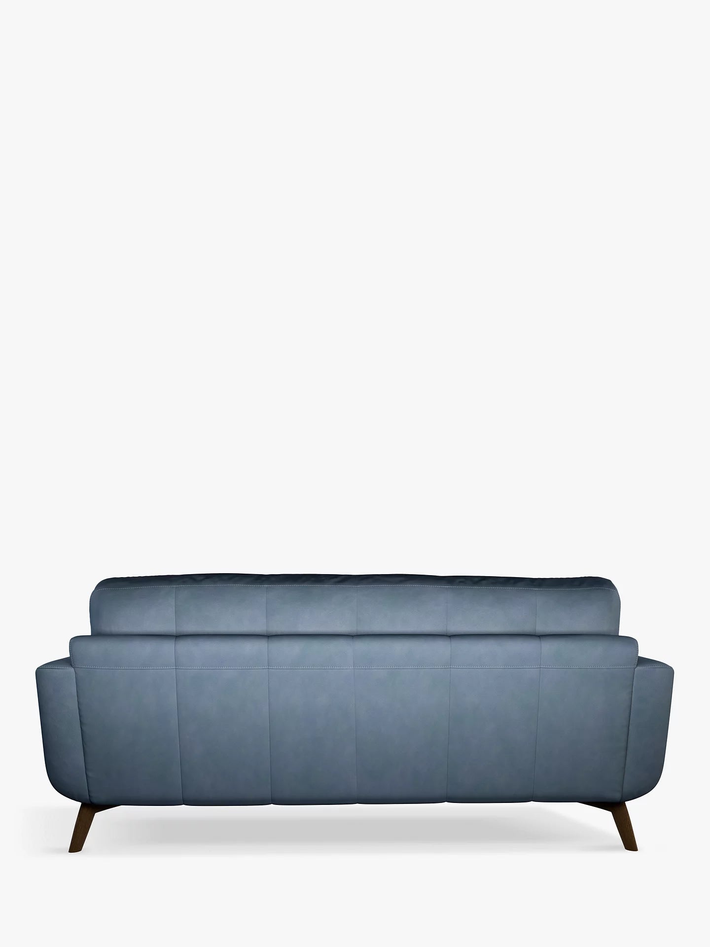 John Lewis Barbican Large 3 Seater Leather Sofa, Dark Leg, Soft Touch Blue